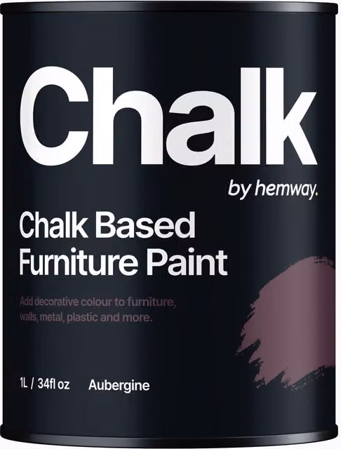 Hemway Chalk Based Furniture Paint Flat Matt in Purple, 1L