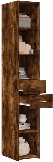 Berkfield Home Smoked Oak Highboard in Brown, W/D/H: 30 x 42.5 x 185 cm – 1