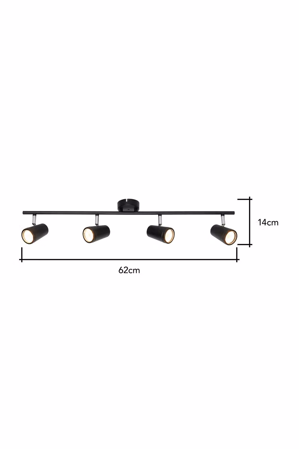 BHS Lighting Freda Black Adjustable Bar Spotlight Ceiling Light – 3