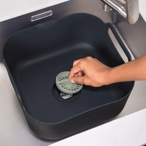 ReBorn Recycled Plastic Washing Up Bowl with Handles and Feet, 9L, Sage Green and Charcoal Grey – 5