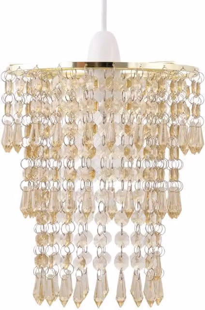 First Choice Lighting Amber Jewel Tiered Light Shade in Gold and Amber – 1