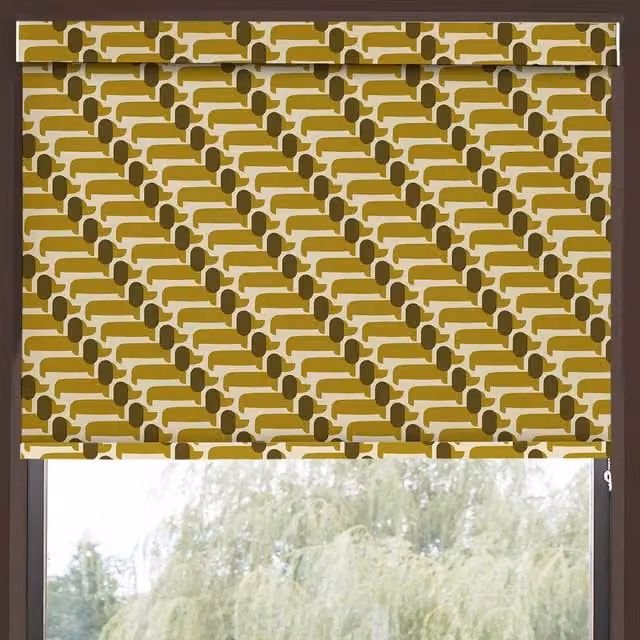 Orla Kiely Dog Show Translucent Made to Measure Roller Blind in Yellow