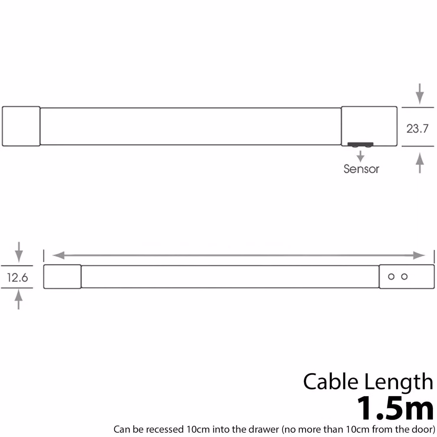 Loops 3-Pack LED Drawer Strip Lights with PIR Motion Sensor, Silver Aluminium Under Cabinet Lighting for Kitchen Cupboards, 800 mm – 2