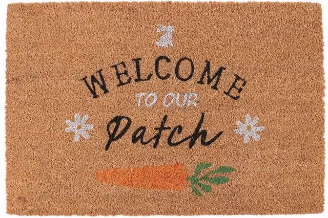 Kingsbury Gifts Natural Coir Welcome to Our Patch Doormat, Brown, W: 60 cm, D: 40 cm