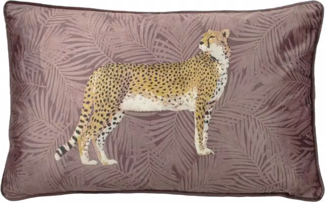 Make it a Home Cheetah Forest Velvet Cushion in Pink Polyester