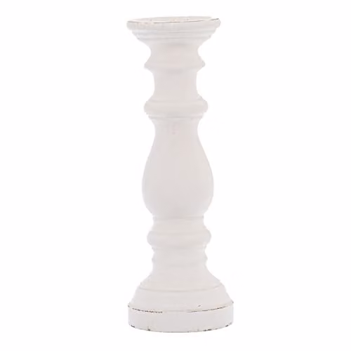 Hill Interiors White Ceramic Column Candle Holder – 1