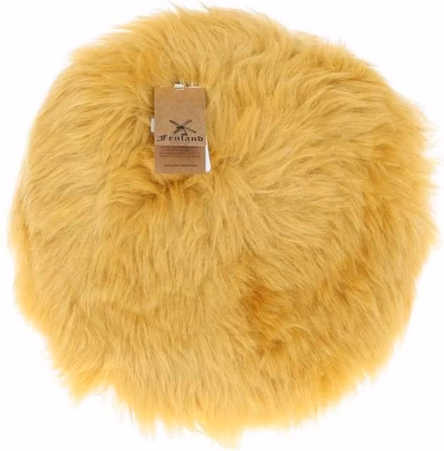 Fenland England Round Real Sheepskin Seat Pad in Yellow
