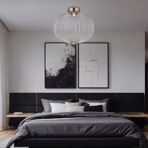 Globo Lighting Modern LED Sphere Ceiling Light in Chrome and Grey, Diameter: 50 cm – 2