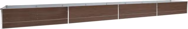 Berkfield Home Garden Brown Galvanised Steel Raised Bed W: 600 cm, D: 80 cm, H: 45 cm