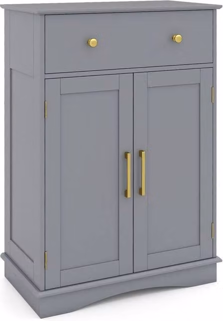 Havendro Modern Grey Metal Floor Storage Cabinet and Buffet Sideboard