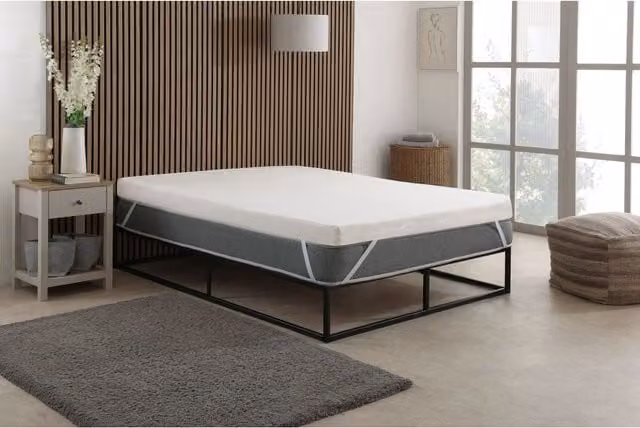 The Foam People Cool Max Memory Foam Mattress Topper, White, W: 140 cm, D: 200 cm, H: 2.54 cm