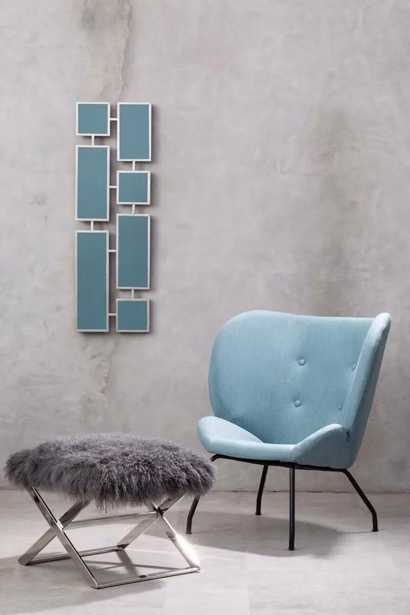 Orsina Holmes Silver Multi Frame Wall Mirror with Geometric Metal and Wood Design – 2