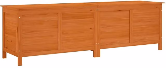 Berkfield Home Garden Storage Box in Brown, Solid Fir Wood, W: 198.5 cm, D: 50 cm, H: 56.5 cm