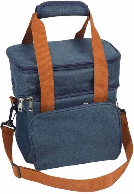 Kelvenix Large Insulated Double Layer Leakproof Lunch Bag in Blue