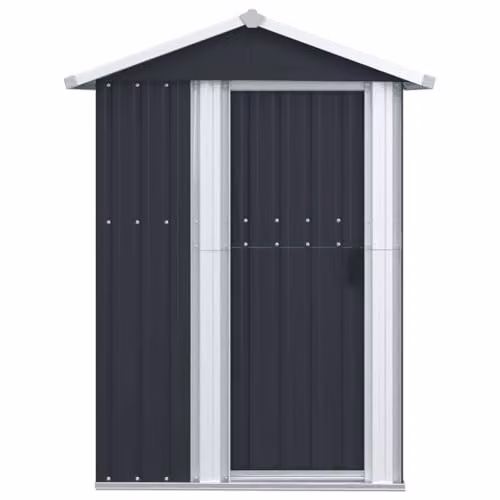 vidaXL Galvanised Steel Garden Shed in Anthracite, W/D/H: 126 x 97.5 x 177 cm – 6