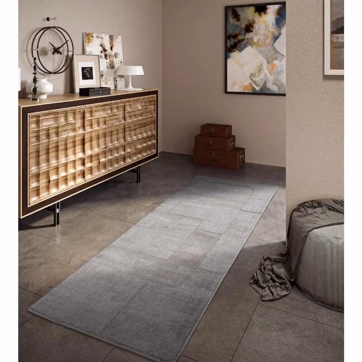 Villeroy & Boch 1906 Charlotte Handwoven Wool Rug in Grey, W: 190 cm, D: 280 cm – 3