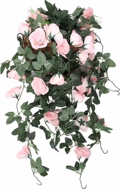 Neel Blue Pink Artificial Rose Garland Vine with 18 Flowers, 110 cm Length – 1