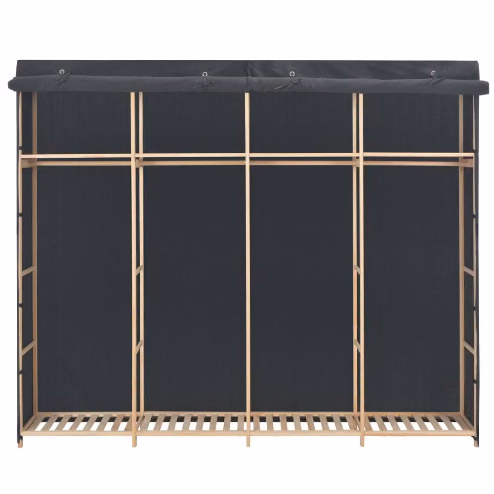 Berkfield Home Grey Fabric Roll Shutter Wardrobe W/D/H: 200 x 40 x 170 cm – 2