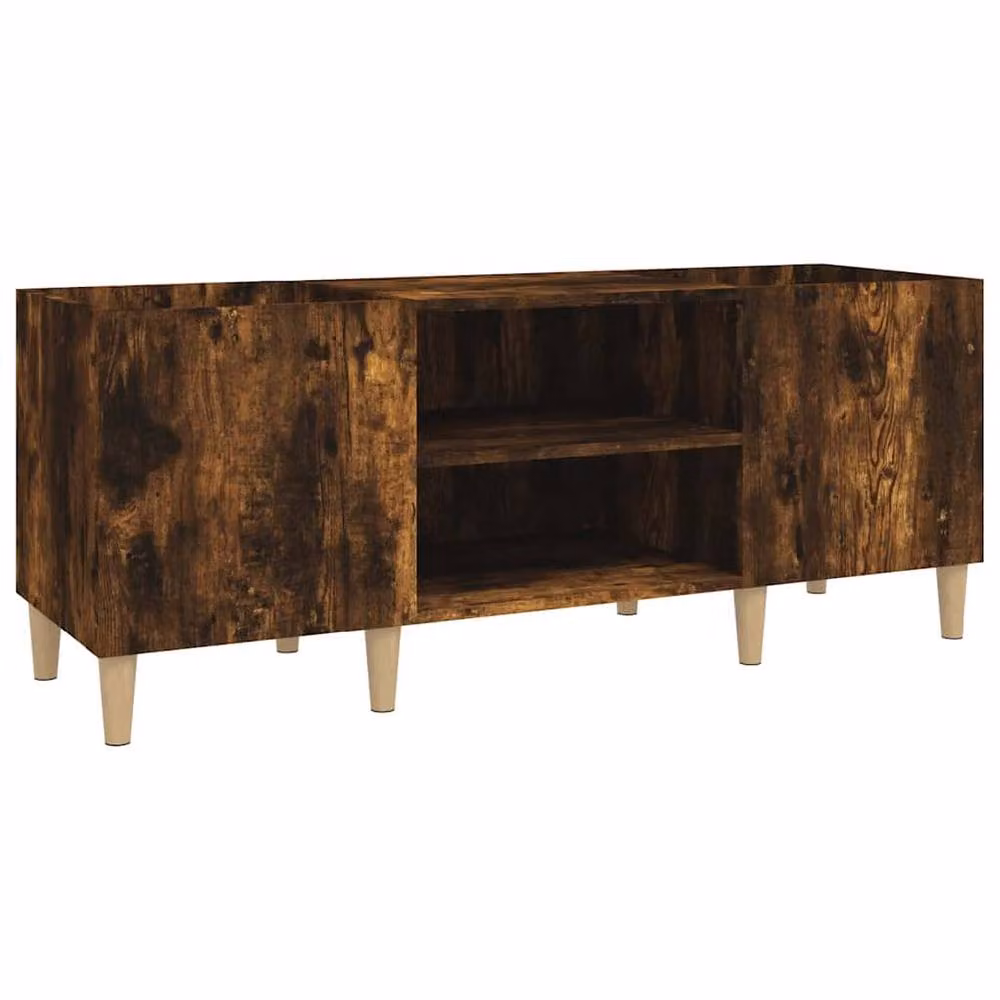 Berkfield Home Record Cabinet in Smoked Oak Brown, W/D/H: 121 x 38 x 48 cm – 2