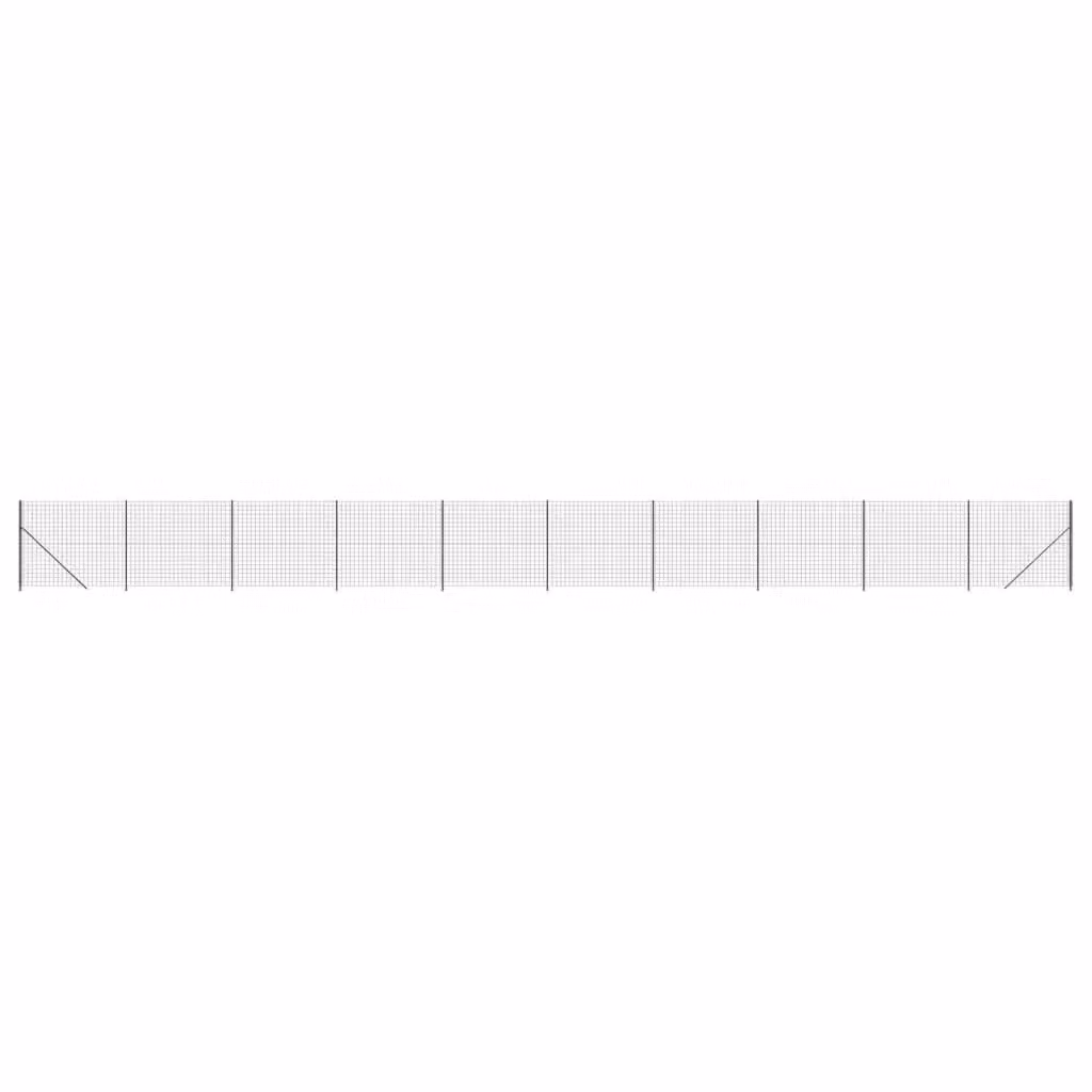 Berkfield Home PVC-Coated Steel Wire Mesh Fence with Flange, Anthracite Black, W: 25 m, H: 1.6 m – 2