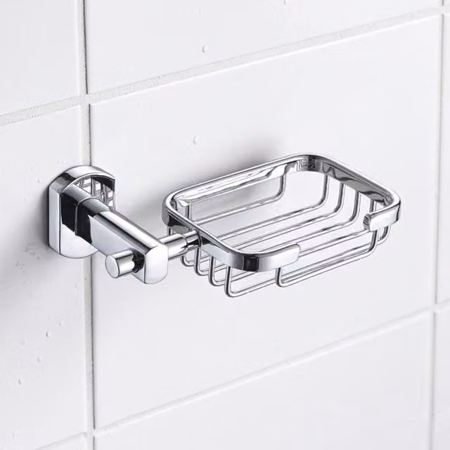 Showerdrape Admiralty Chrome Stainless Steel Wall Mounted Soap Basket in Silver