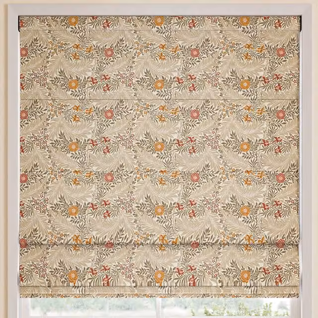 William Morris At Home Larkspur Made to Measure Blackout Roman Blind in Acorn Multicolour Floral Design