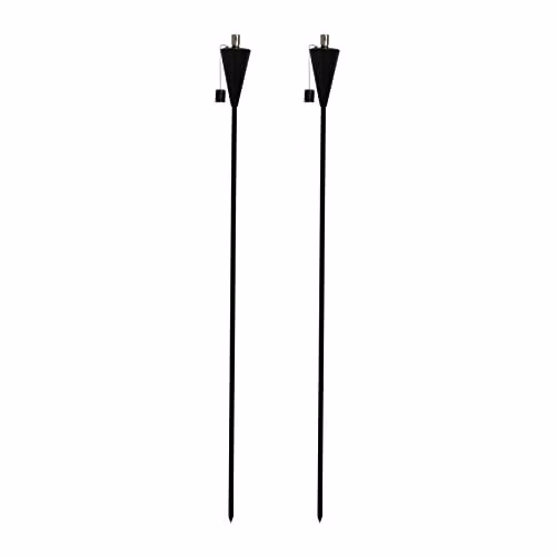 Harbour Housewares Metal Cone Garden Torches in Black, Pack of 2, Height: 146 cm