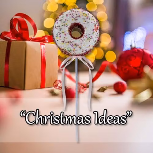 VFM e-Store Christmas Doughnut Pick Decoration in Red, White and Multicolour, H 51 cm x W 17 cm – 4