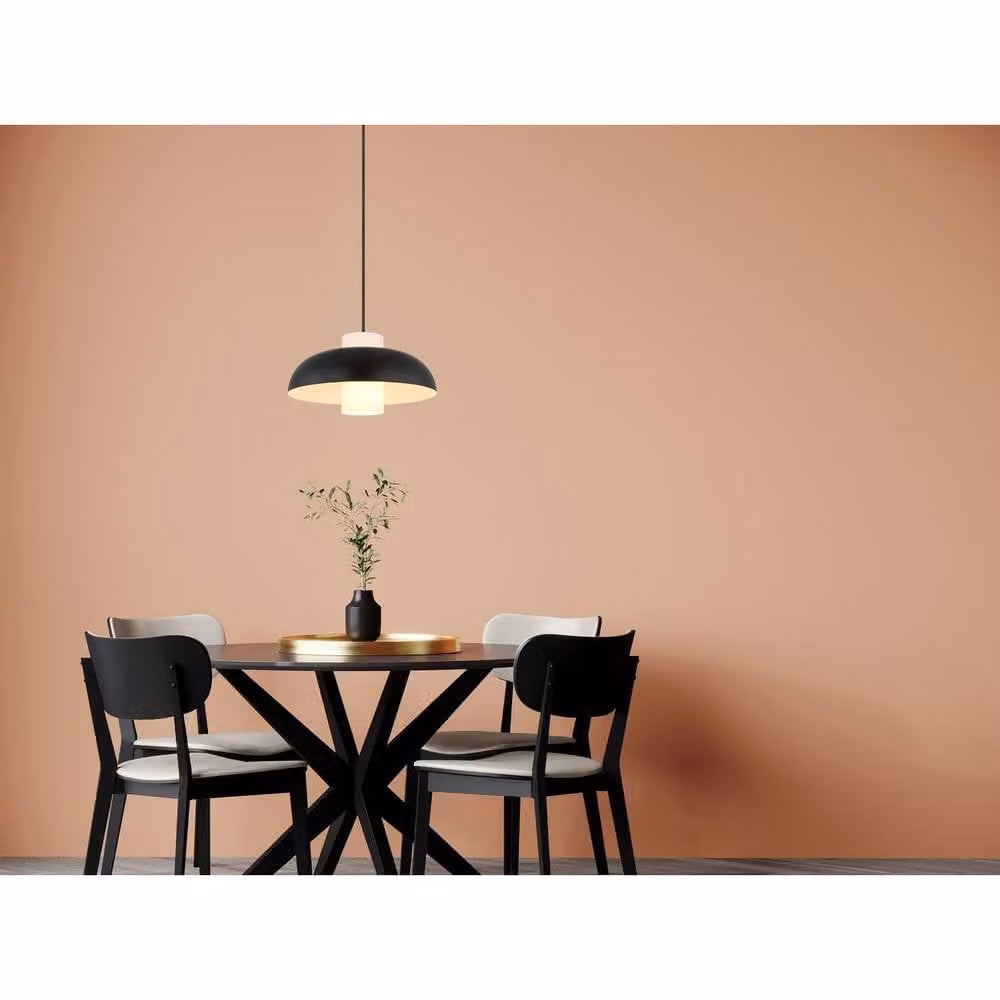 Globo Lighting Black Matt Dome Pendant Light with Glass Shade and E27 Socket, Height: 38 cm, W/D/H: 38 x 38 x 38 cm – 8