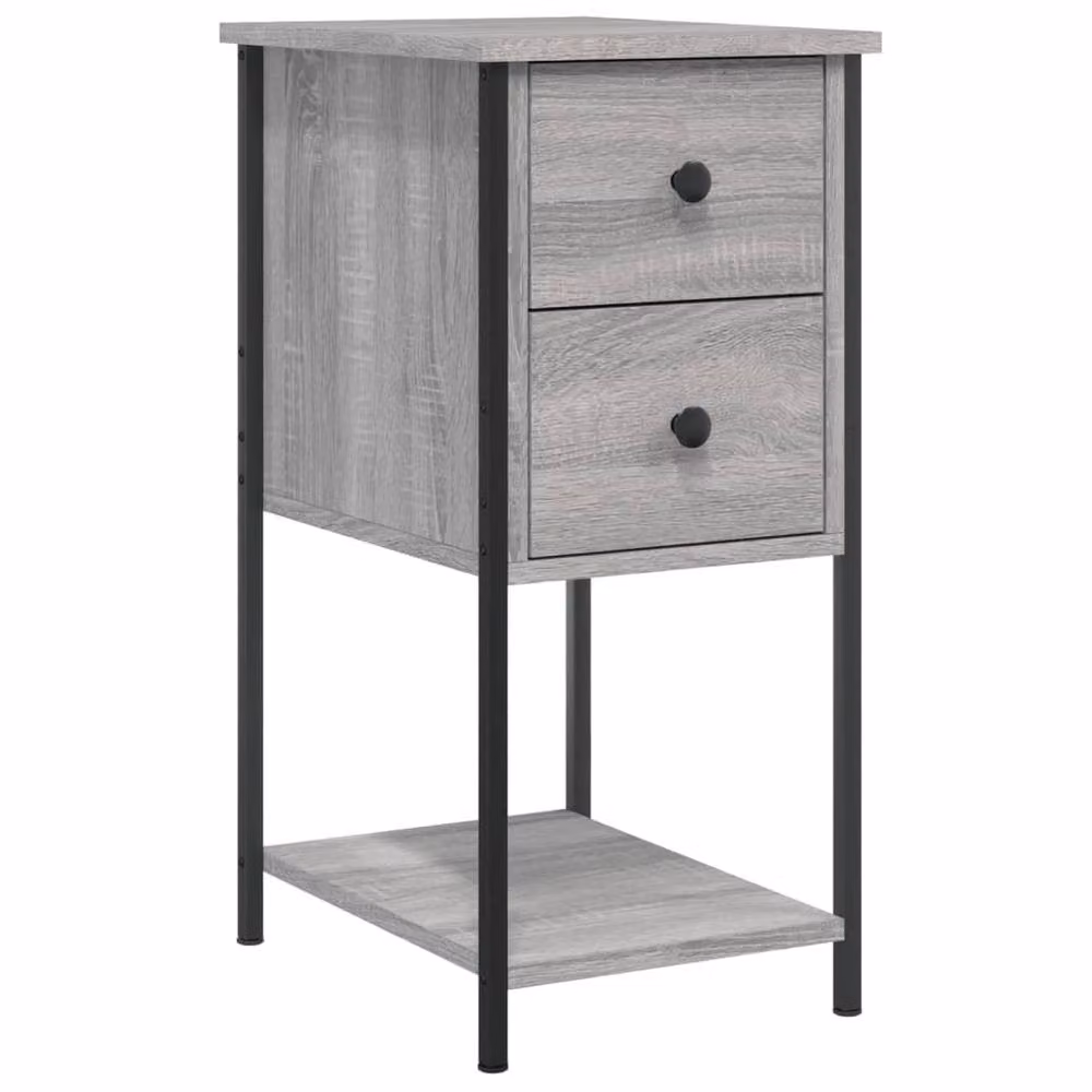 Berkfield Home Durable Bedside Cabinet in Grey Sonoma, W/D/H: 32 x 42 x 70 cm – 3