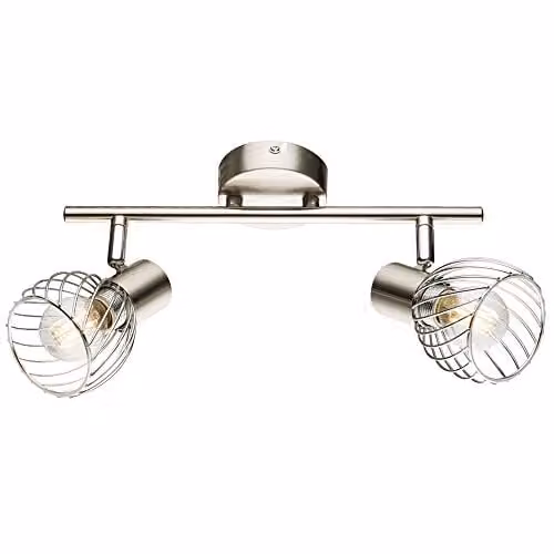 Globo Lighting Texas Twin Ceiling Spotlight in Grey and Silver with 2x E14 Sockets