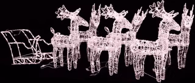 Berkfield Home Reindeers and Sleigh Christmas Decoration with 320 Multicolour LEDs