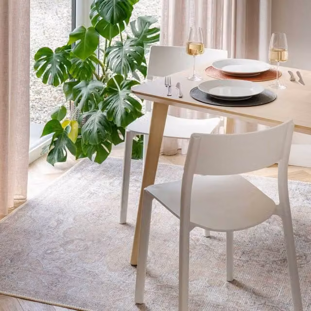 Kukoon Beige Distressed Flatwoven Boho Living Room and Hallway Area Rug, W: 160 cm, L: 230 cm