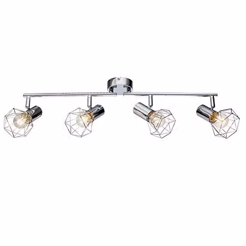 Netlighting Globo Xara I Ceiling Spotlight Bar in Chrome with 4x E14 Sockets – 1