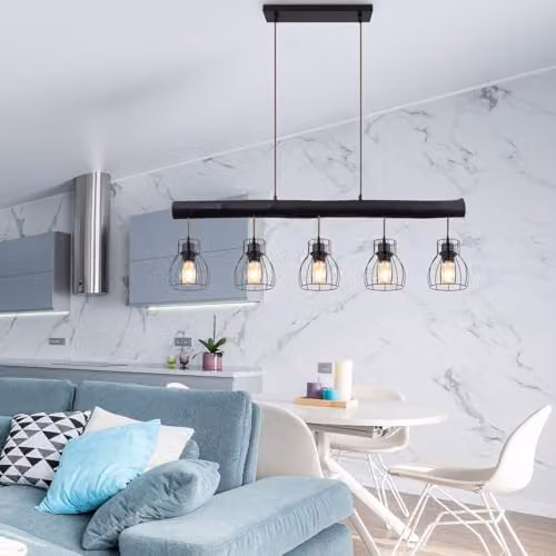 Netlighting Mina Bar Pendant Ceiling Light in Matt Black with 5x E27 Bulbs – 2