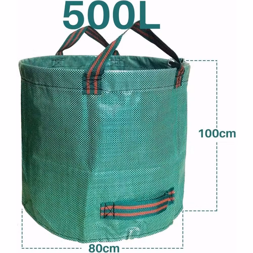 Havendro 2x 500L Heavy Duty Reusable Garden Waste Sacks with Handles, Green – 2