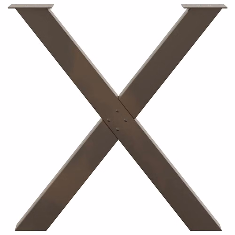 Berkfield Home X-Shaped Dining Table Legs, 2 Pieces, Brown Steel, H: 72.5 cm x W: 80 cm – 3