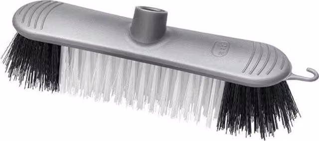 Addis Plastic Broom Head with Stiff Bristles in Metallic Silver