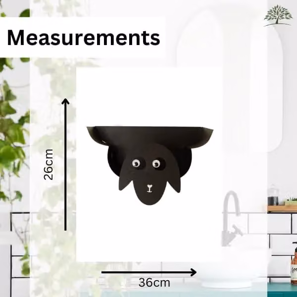 Marco Paul Black Sheep Metal Toilet Roll Holder and Spare Roll Storage in Black – 2