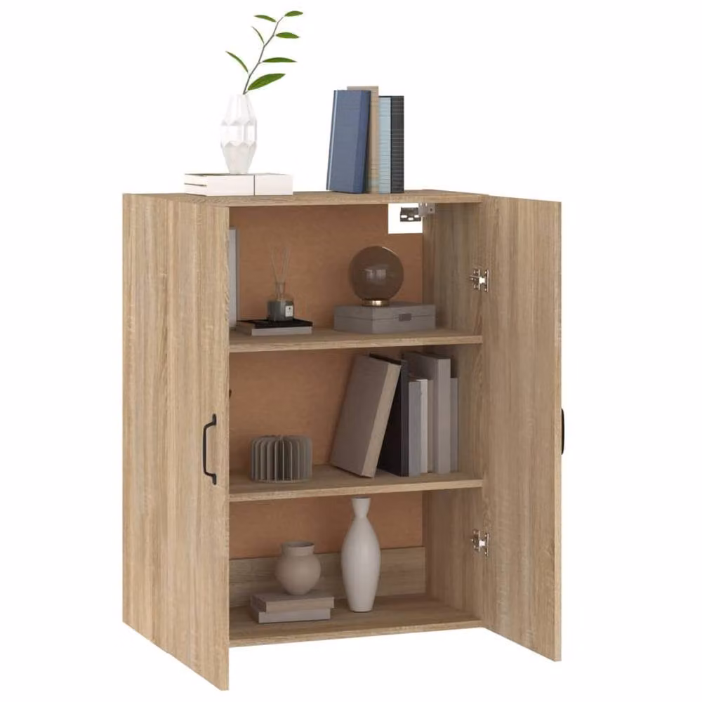 Berkfield Home Sonoma Oak Hanging Cabinet in Beige and Brown, W/D/H: 69.5 x 34 x 90 cm – 2