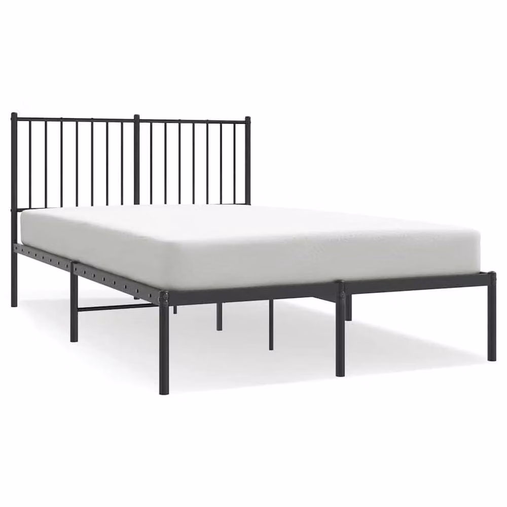 Berkfield Home Metal Bed Frame with Headboard in Black, W/D/H: 120 x 200 x 90.5 cm – 2