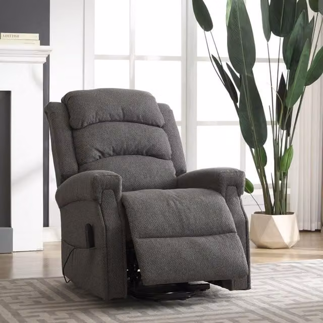 Artemis Home Eltham Dual Motor Electric Lift Assist Recliner with Massage and Heat in Dark Grey