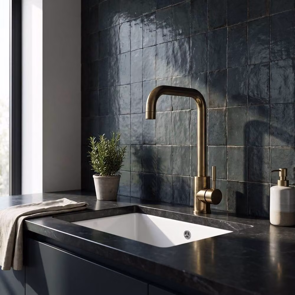 Balterley Square Kitchen Sink Mixer Tap, Antique Brass in Brown, Top Fix Installation – 2
