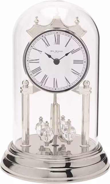 William Widdop Silver Rotating Pendulum Anniversary Tabletop Clock – 1