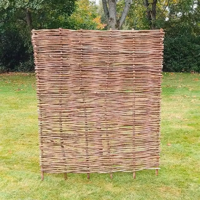 Access Garden Products Capped Hazel Hurdle Fence Panel, Brown, W: 152.4 cm, H: 182 cm
