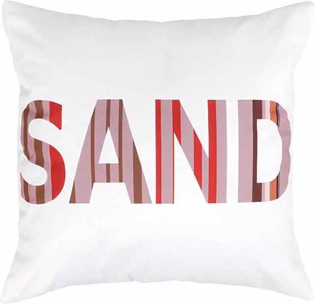 Gardenista Water Resistant Striped Outdoor Scatter Cushion in Marina Sand and White