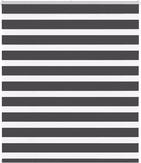 Berkfield Home Black Zebra Day and Night Blind, Polyester Fabric, W: 130 cm, H: 100 cm