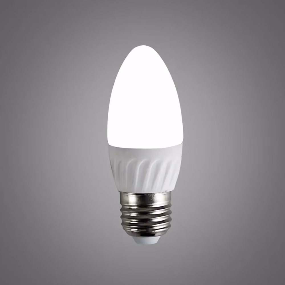 ValueLights Pack of 6 E27 4W Candle LED Bulbs in Cool White – 3