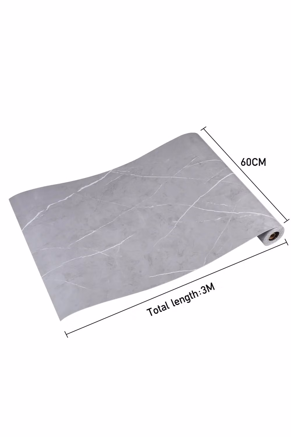 Living and Home 3M x 60cm Grey Marble Effect Self Adhesive Vinyl Wallpaper Roll – 2