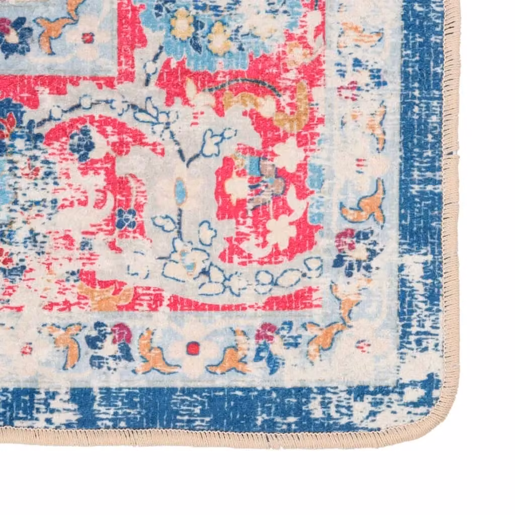 Berkfield Home Washable Multicolour Round Oriental Vintage Anti Slip Rug, Diameter: 100 cm – 1